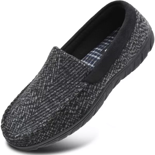 KuaiLu Mens-Comfort-Moccasin-Slip-on-Suede-House-Slippers-Memory foam-Casual-Loafers-Shoes with Arch Support
