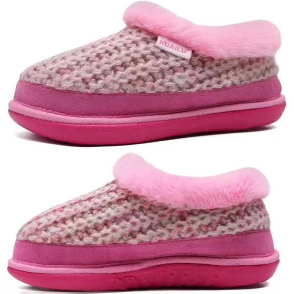 KuaiLu Womens Cozy Memory Foam Slippers, Ladies Plaid House Slippers, Comfy Arch Support Bedroom Slippers, Slip on Warm Fuzzy Lined Winter Home Shoes with Non-slip Indoor Outdoor Hard Rubber Sole)