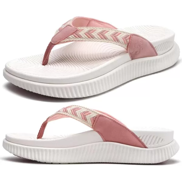 KuaiLu Womens Fashion Orthotic Flip Flops Ladies Athletic Thick Cushion Recovery Thong Sandals Slip On Memory Foam Walking Sandles With Comfortable Plantar Fasciitis Arch Support