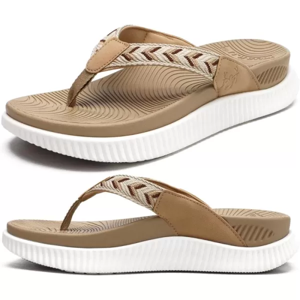 KuaiLu Womens Fashion Orthotic Flip Flops Ladies Athletic Thick Cushion Recovery Thong Sandals Slip On Memory Foam Walking Sandles With Comfortable Plantar Fasciitis Arch Support
