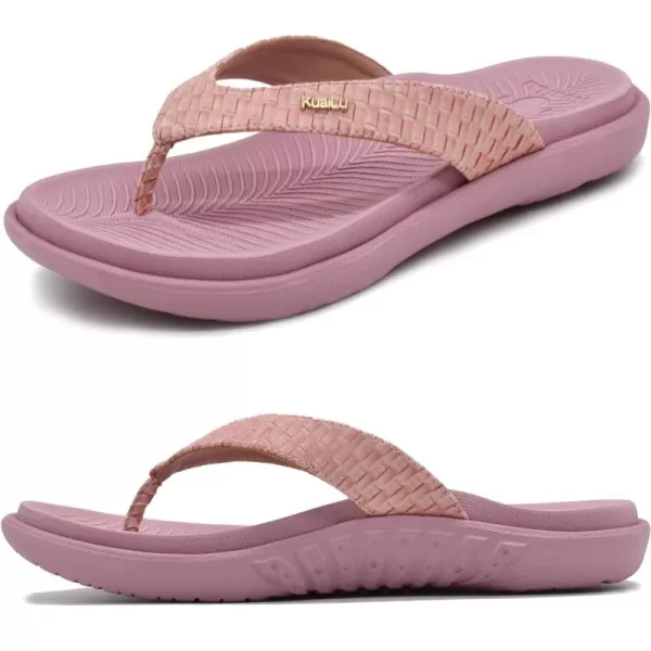 KuaiLu Womens Flip Flops Ladies Yoga Mat Comfortable Walking Thong Sandals With Plantar Fasciitis Arch Support Slip On Indoor Outdoor For Summer