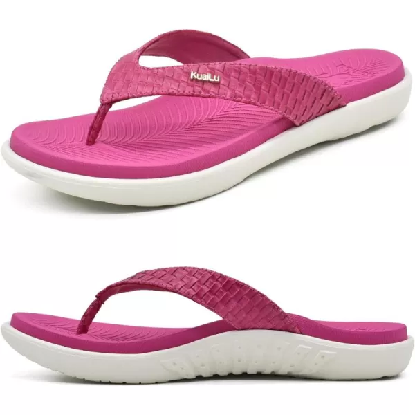 KuaiLu Womens Flip Flops Ladies Yoga Mat Comfortable Walking Thong Sandals With Plantar Fasciitis Arch Support Slip On Indoor Outdoor For Summer