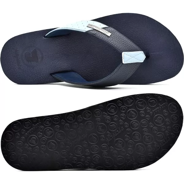 KuaiLu Flip Flops For Men Yoga Mat Leather Thong Sandals with Arch Support