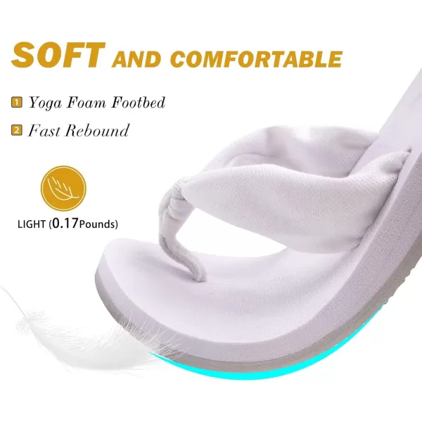 KuaiLu Women's Yoga Foam Flip Flops with Arch Support Thong Sandals Non-Slip