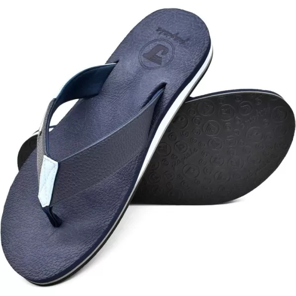 KuaiLu Flip Flops For Men Yoga Mat Leather Thong Sandals with Arch Support
