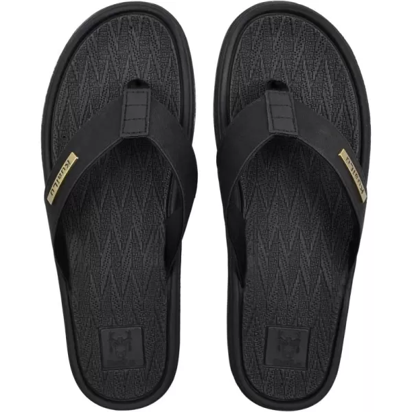 KuaiLu Mens Flip Flops Arch Support Comfortable Waterproof Open Toe Summer Beach Leather Thong Sandals Cushion Slip on Slippers