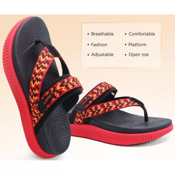 KuaiLu Womens Orthopedic Flip Flops With Arch Support Adjustable Thick Athletic Cushion Recovery Walking Sandals For Woman Ladies Fashion Comfortable Flip-Flop Slides, Water Resistant &amp; Lightweight