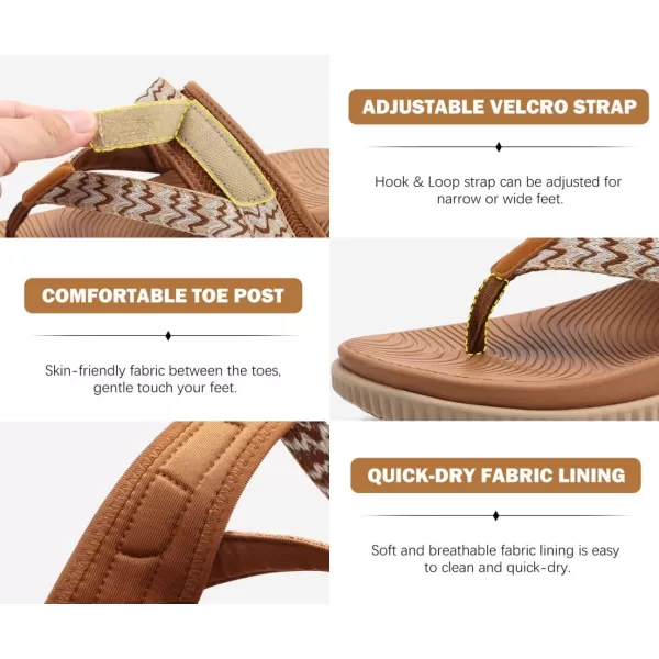 KuaiLu Womens Orthopedic Flip Flops With Arch Support Adjustable Thick Athletic Cushion Recovery Walking Sandals For Woman Ladies Fashion Comfortable Flip-Flop Slides, Water Resistant &amp; Lightweight