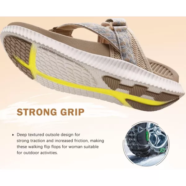 KuaiLu Womens Orthopedic Flip Flops With Arch Support Adjustable Thick Athletic Cushion Recovery Walking Sandals For Woman Ladies Fashion Comfortable Flip-Flop Slides, Water Resistant &amp; Lightweight