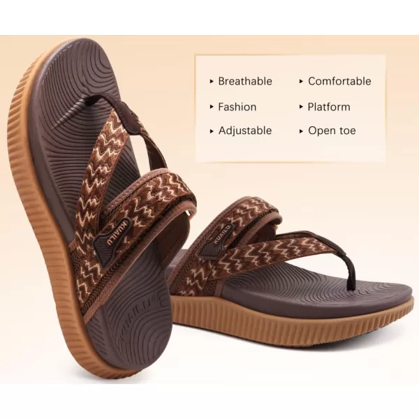 KuaiLu Womens Orthopedic Flip Flops With Arch Support Adjustable Thick Athletic Cushion Recovery Walking Sandals For Woman Ladies Fashion Comfortable Flip-Flop Slides, Water Resistant &amp; Lightweight