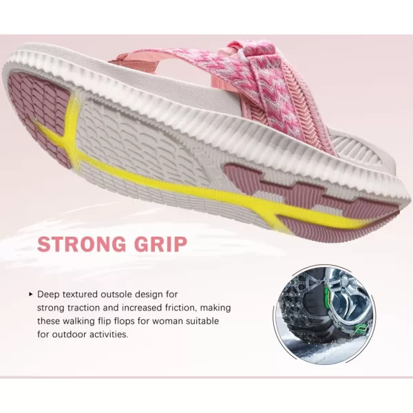 KuaiLu Womens Orthopedic Flip Flops With Arch Support Adjustable Thick Athletic Cushion Recovery Walking Sandals For Woman Ladies Fashion Comfortable Flip-Flop Slides, Water Resistant &amp; Lightweight