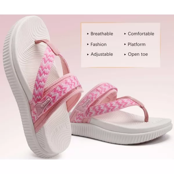 KuaiLu Womens Orthopedic Flip Flops With Arch Support Adjustable Thick Athletic Cushion Recovery Walking Sandals For Woman Ladies Fashion Comfortable Flip-Flop Slides, Water Resistant &amp; Lightweight