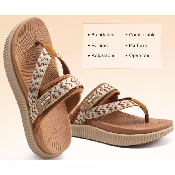 KuaiLu Womens Orthopedic Flip Flops With Arch Support Adjustable Thick Athletic Cushion Recovery Walking Sandals For Woman Ladies Fashion Comfortable Flip-Flop Slides, Water Resistant &amp; Lightweight