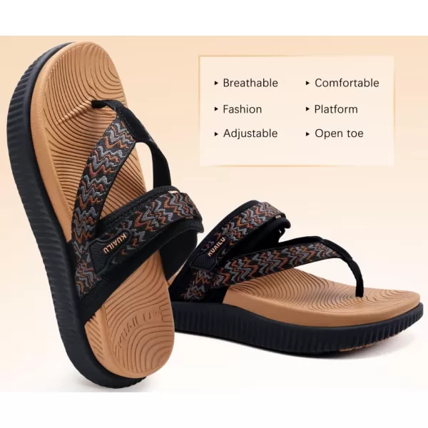 KuaiLu Womens Orthopedic Flip Flops With Arch Support Adjustable Thick Athletic Cushion Recovery Walking Sandals For Woman Ladies Fashion Comfortable Flip-Flop Slides, Water Resistant &amp; Lightweight