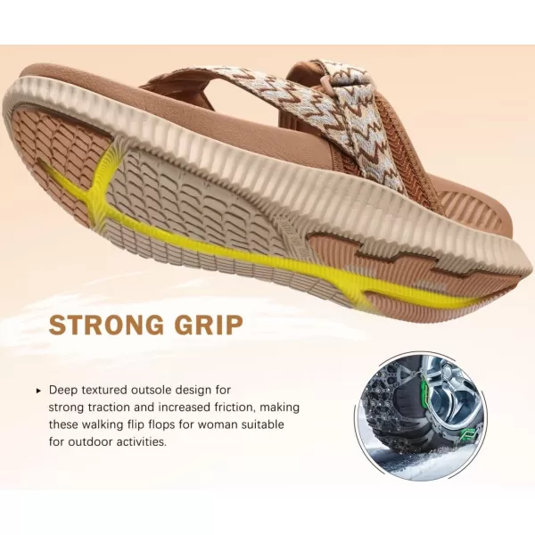 KuaiLu Womens Orthopedic Flip Flops With Arch Support Adjustable Thick Athletic Cushion Recovery Walking Sandals For Woman Ladies Fashion Comfortable Flip-Flop Slides, Water Resistant &amp; Lightweight