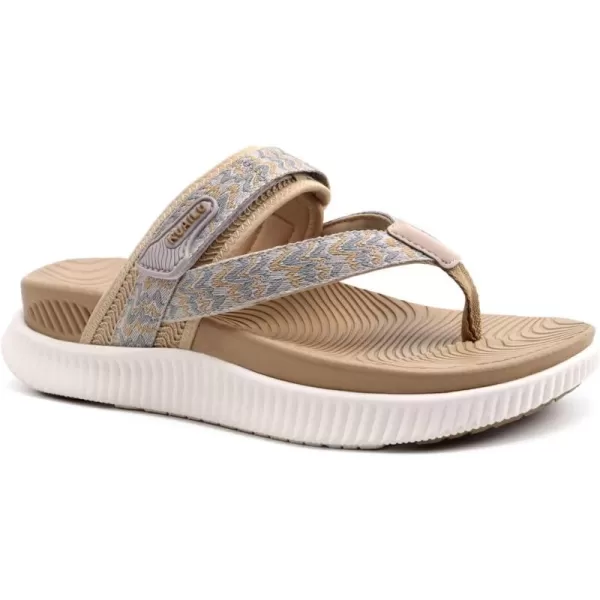 KuaiLu Womens Orthopedic Flip Flops With Arch Support Adjustable Thick Athletic Cushion Recovery Walking Sandals For Woman Ladies Fashion Comfortable Flip-Flop Slides, Water Resistant &amp; Lightweight