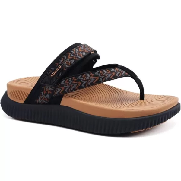 KuaiLu Womens Orthopedic Flip Flops With Arch Support Adjustable Thick Athletic Cushion Recovery Walking Sandals For Woman Ladies Fashion Comfortable Flip-Flop Slides, Water Resistant &amp; Lightweight