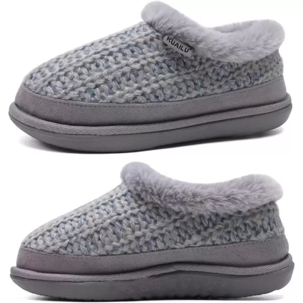 KuaiLu Womens Cozy Memory Foam Slippers, Ladies Plaid House Slippers, Comfy Arch Support Bedroom Slippers, Slip on Warm Fuzzy Lined Winter Home Shoes with Non-slip Indoor Outdoor Hard Rubber Sole)