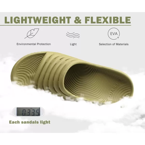KuaiLu Womens Recovery Sandals With Comfortable Plantar Fasciitis Support,Ladies Orthotic Open Toe Sport Slides Thick Cushion Reduces Stress on Feet,Joints &amp; Back Post-Exercise