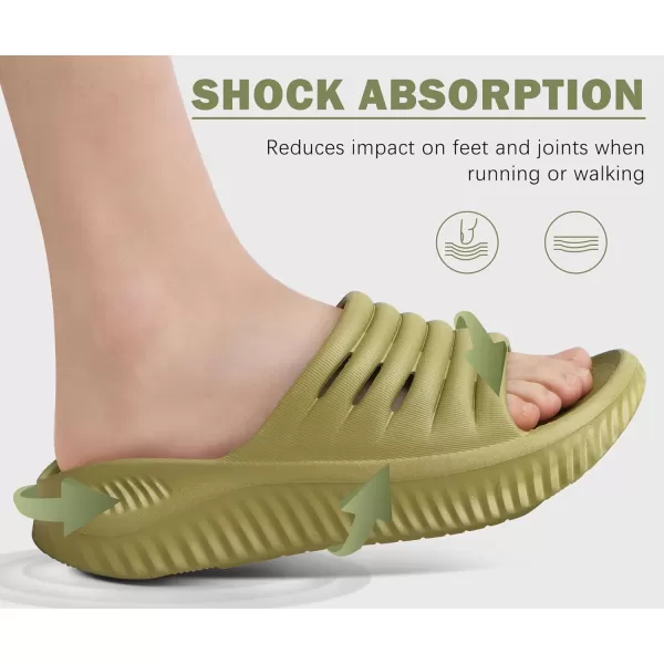 KuaiLu Womens Recovery Sandals With Comfortable Plantar Fasciitis Support,Ladies Orthotic Open Toe Sport Slides Thick Cushion Reduces Stress on Feet,Joints &amp; Back Post-Exercise