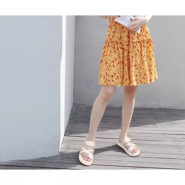 KuaiLu Womens Orthotic Slides Fashion Strappy Flat Sandals With Comfortable Plantar Fasciitis Arch Support Summer Adjustable Braided Open Toe Cushion Womans Dressy Sandals Size5-11
