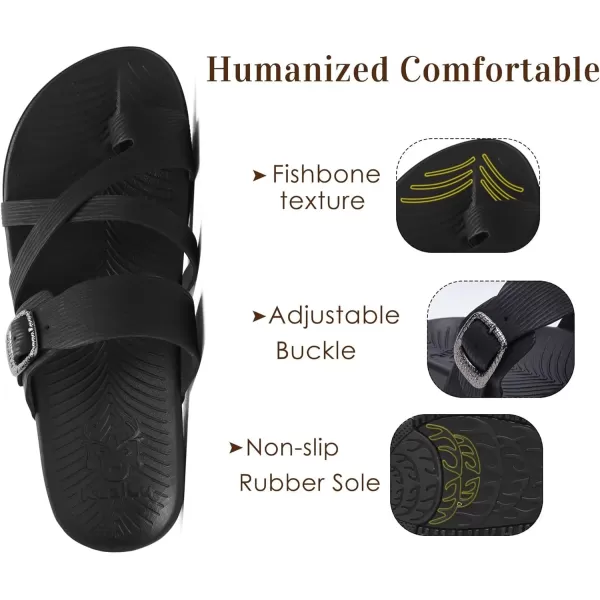 KuaiLu Womens Orthotic Slides Fashion Strappy Flat Sandals With Comfortable Plantar Fasciitis Arch Support Summer Adjustable Braided Open Toe Cushion Womans Dressy Sandals Size5-11