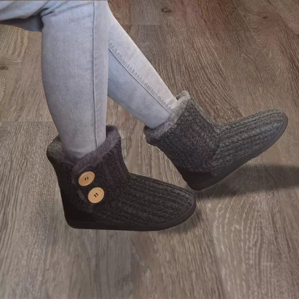 KuaiLu Womens Slippers Boots Cozy Memory Foam Ladies Bootie Slipper Warm Fuzzy Faux Fur Lined Winter Ankle House Shoes