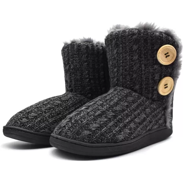 KuaiLu Womens Slippers Boots Cozy Memory Foam Ladies Bootie Slipper Warm Fuzzy Faux Fur Lined Winter Ankle House Shoes