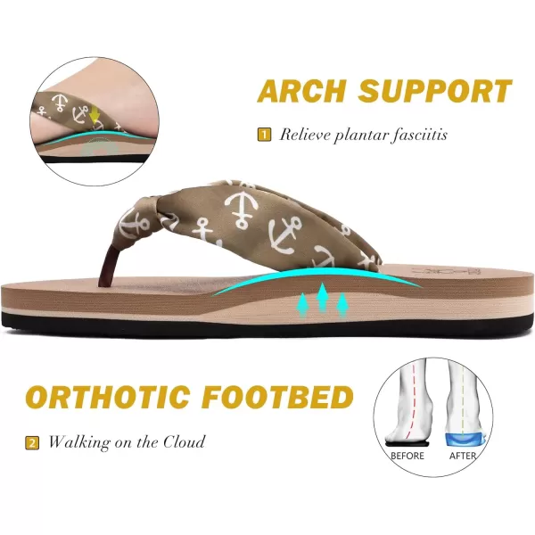 KuaiLu Women's Yoga Foam Flip Flops with Arch Support Thong Sandals Non-Slip Silk Black Size 5