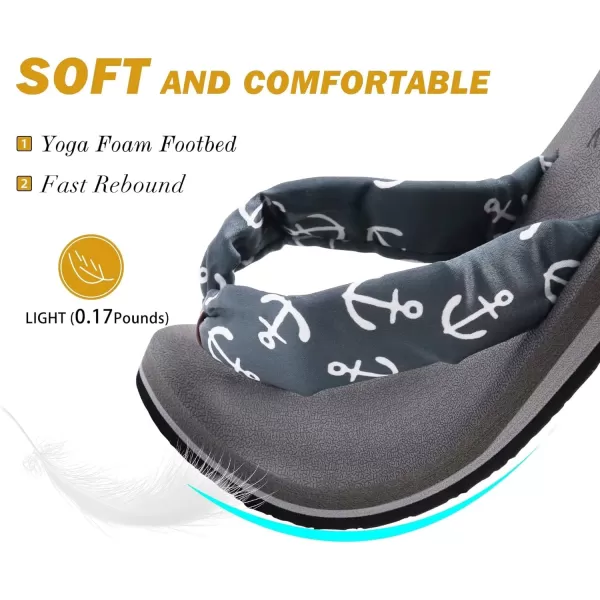 KuaiLu Women's Yoga Foam Flip Flops with Arch Support Thong Sandals Non-Slip Silk Black Size 5