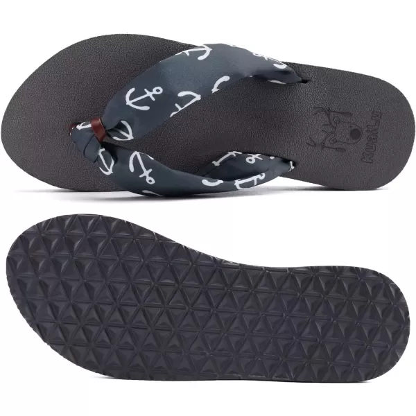 KuaiLu Women's Yoga Foam Flip Flops with Arch Support Thong Sandals Non-Slip Silk Black Size 5