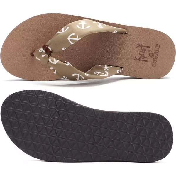 KuaiLu Women's Yoga Foam Flip Flops with Arch Support Thong Sandals Non-Slip Silk Black Size 5