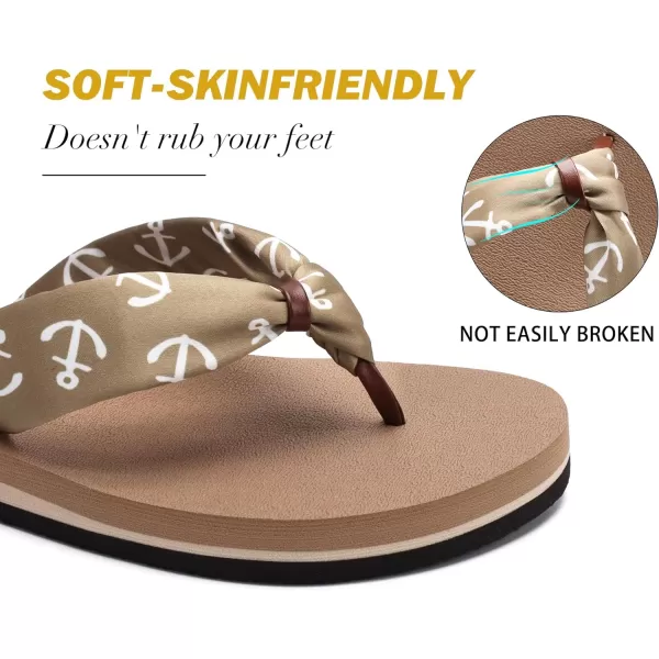 KuaiLu Women's Yoga Foam Flip Flops with Arch Support Thong Sandals Non-Slip Silk Black Size 5