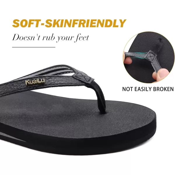 KuaiLu Womens Arch Support Flip Flops Comfortable Yoga Mat Cushion Slip on Walking Thong Sandals