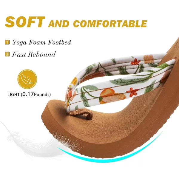 KuaiLu Womens Arch Support Flip Flops Ladies Comfort Lightweight Soft Yoga Mat Thong Sandals