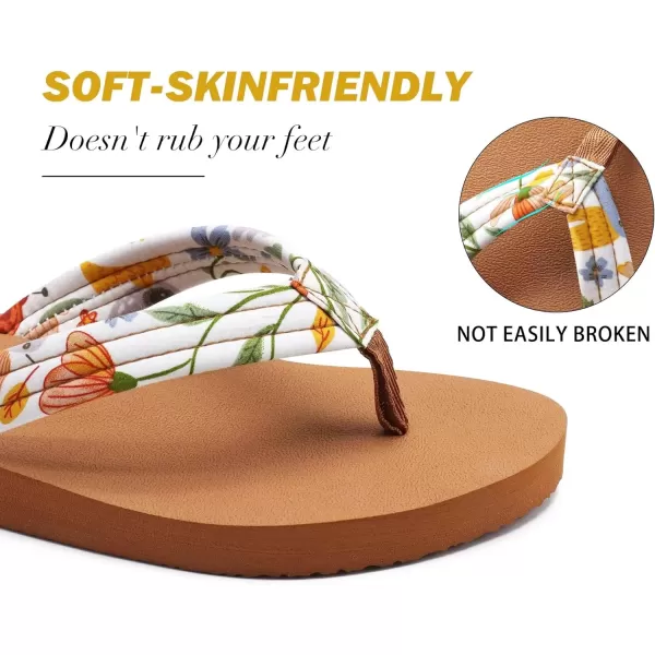 KuaiLu Womens Arch Support Flip Flops Ladies Comfort Lightweight Soft Yoga Mat Thong Sandals