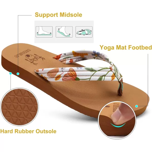 KuaiLu Womens Arch Support Flip Flops Ladies Comfort Lightweight Soft Yoga Mat Thong Sandals