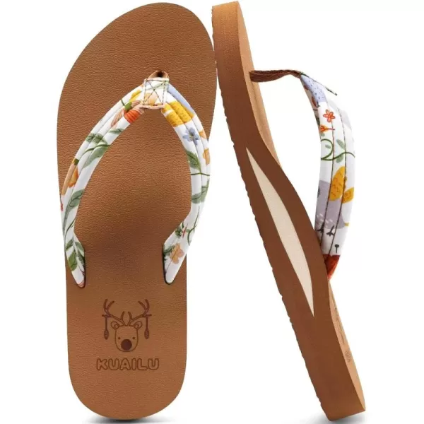KuaiLu Womens Arch Support Flip Flops Ladies Comfort Lightweight Soft Yoga Mat Thong Sandals
