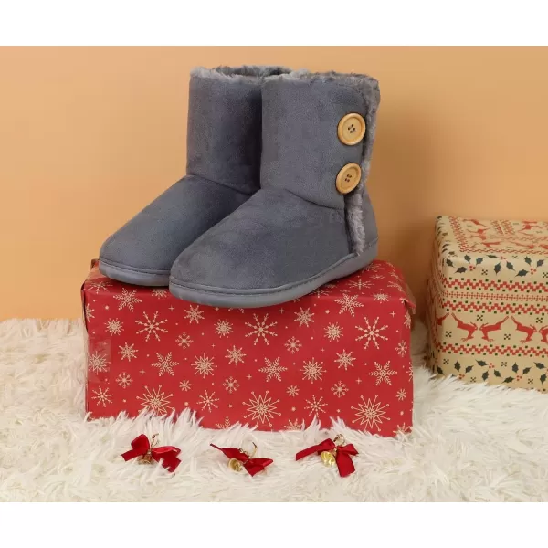KuaiLu Womens Slippers Boots Cozy Memory Foam Ladies Bootie Slipper Warm Fuzzy Faux Fur Lined Winter Ankle House Shoes