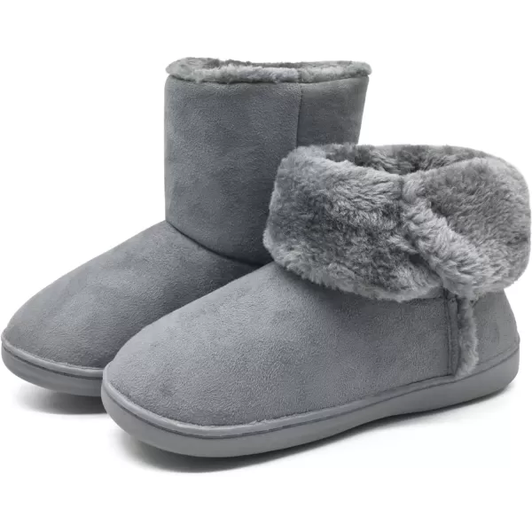 KuaiLu Womens Slippers Boots Cozy Memory Foam Ladies Bootie Slipper Warm Fuzzy Faux Fur Lined Winter Ankle House Shoes