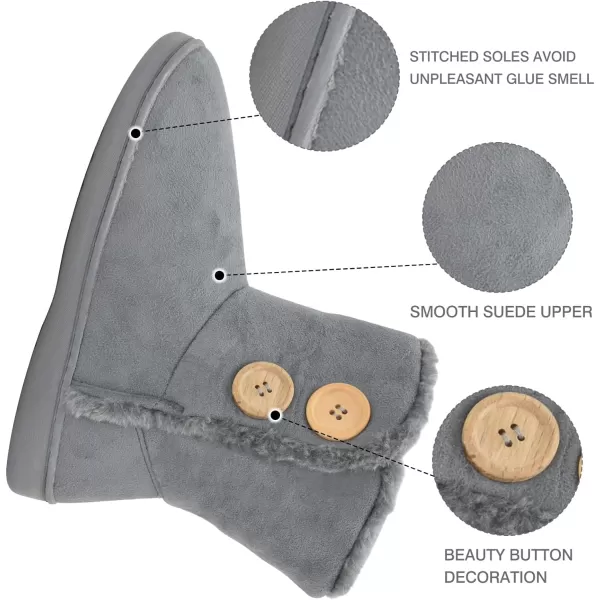 KuaiLu Womens Slippers Boots Cozy Memory Foam Ladies Bootie Slipper Warm Fuzzy Faux Fur Lined Winter Ankle House Shoes