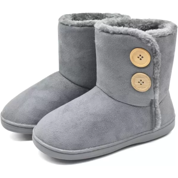 KuaiLu Womens Slippers Boots Cozy Memory Foam Ladies Bootie Slipper Warm Fuzzy Faux Fur Lined Winter Ankle House Shoes