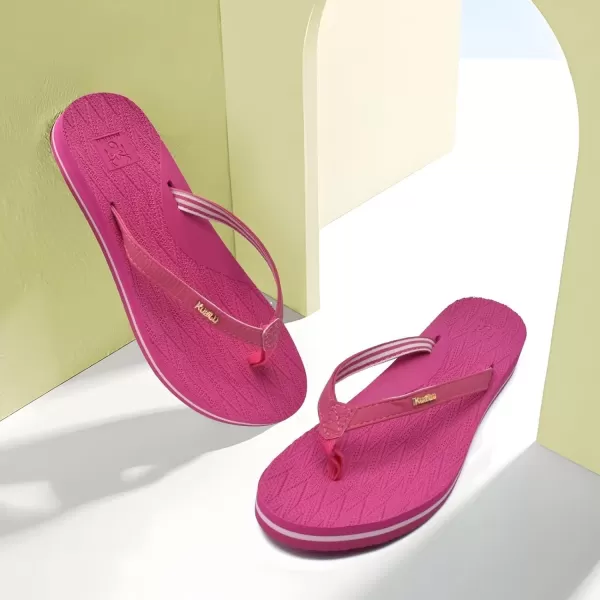 KuaiLu Womens Fashion Flip Flops Ladies Lightweight Summer Beach Yoga Mat Thong Sandals with Comfortable Arch Support