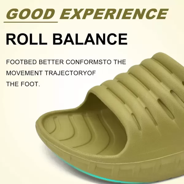 KuaiLu Mens Recovery Sandals Orthotic Thick Cushion Open Toe Sport Slides, Reduces Stress on Feet With Comfortable Plantar Fasciitis, Joints &amp; Back Post-Exercise