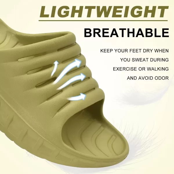 KuaiLu Mens Recovery Sandals Orthotic Thick Cushion Open Toe Sport Slides, Reduces Stress on Feet With Comfortable Plantar Fasciitis, Joints &amp; Back Post-Exercise
