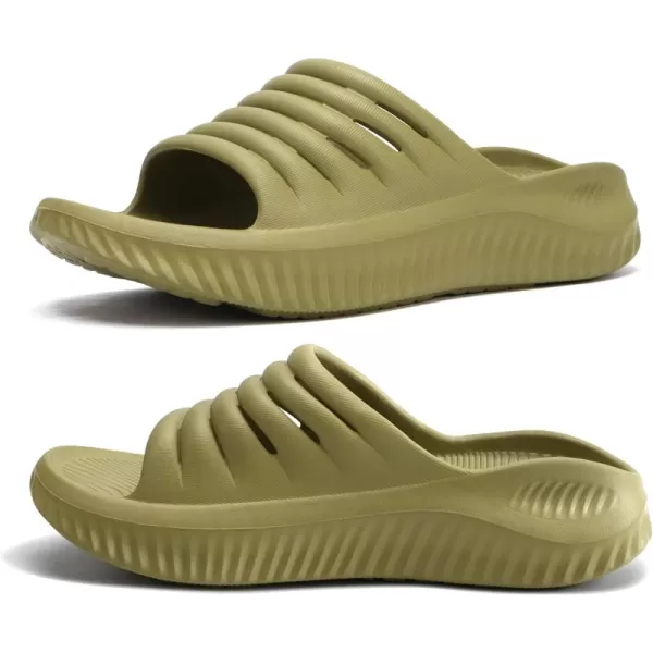 KuaiLu Womens Recovery Sandals With Comfortable Plantar Fasciitis Support,Ladies Orthotic Open Toe Sport Slides Thick Cushion Reduces Stress on Feet,Joints &amp; Back Post-Exercise