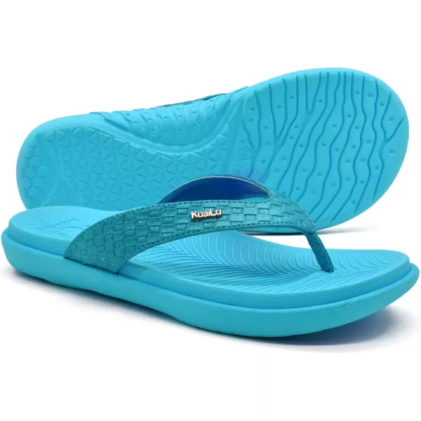 KuaiLu Womens Flip Flops Ladies Yoga Mat Comfortable Walking Thong Sandals With Plantar Fasciitis Arch Support Slip On Indoor Outdoor For Summer