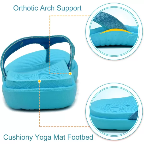 KuaiLu Womens Flip Flops Ladies Yoga Mat Comfortable Walking Thong Sandals With Plantar Fasciitis Arch Support Slip On Indoor Outdoor For Summer