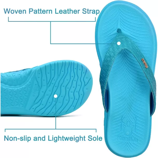 KuaiLu Womens Flip Flops Ladies Yoga Mat Comfortable Walking Thong Sandals With Plantar Fasciitis Arch Support Slip On Indoor Outdoor For Summer