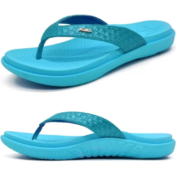 KuaiLu Womens Flip Flops Ladies Yoga Mat Comfortable Walking Thong Sandals With Plantar Fasciitis Arch Support Slip On Indoor Outdoor For Summer